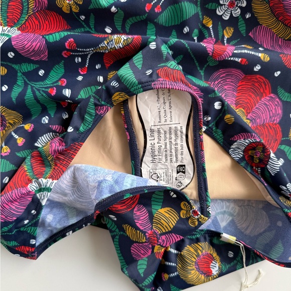 Summersalt Floral V-Neck One Piece - Navy and Red - Picture 7 of 8